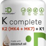 DEAL SUPPLEMENT Vitamin K 1 - K2 Complete MK-7 and MK-4 Bone Joint Immune Support 240 Coconut Oil Softgels