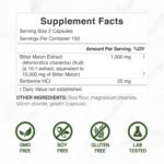 Deal Supplement Bitter Melon with Berberine Hcl 15,000mg Per Serving 300 Caps - Görsel 2