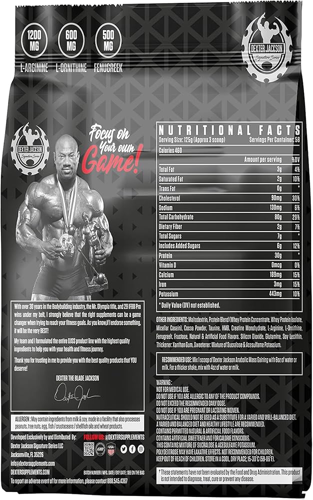 Dexter Jackson Anabolic Gh Max Mass Gainer 7250 kg - 50 servis - Görsel 3