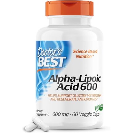 Doctor's Best Alpha-Lipoic Acid 600, Supports Antioxidant Function & Glycemic Balances, 60 Caps