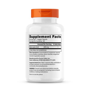 Doctor’s Best Alpha-Lipoic Acid 600, Supports Antioxidant Function & Glycemic Balances, 60 Caps