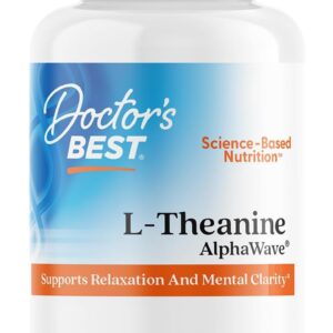 Doctor's Best L-Theanine AlphaWave Supports Relaxation and Mental 60 Veggie Caps