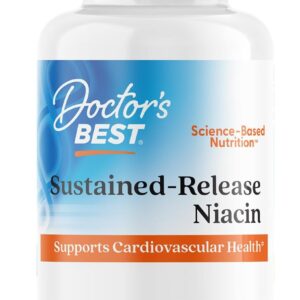 Doctors Best Sustained-Release Vitamin B3 Niacin with niaXtend Supports Heart Health 120 Veg Caps