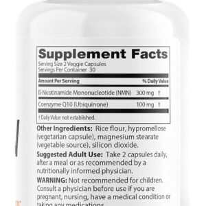 Doctor’s BEST NMN + Coenzyme CoQ10 Ubiquinone Nad+ 150mg 60 Veggie Caps