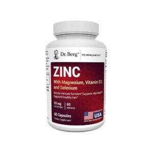 DR.BERG Zinc with Magnesium, Vitamin D3, and Selenium – 30 mg of Zinc – 60 vegetable capsules