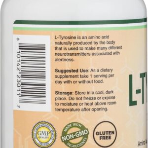 Double Wood L-Tyrosine Memory Attention and Focus Amino 1,000mg 120 Veggie Caps