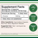 Double Wood L-Tyrosine Memory Attention and Focus Amino 1,000mg 120 Veggie Caps - Görsel 3