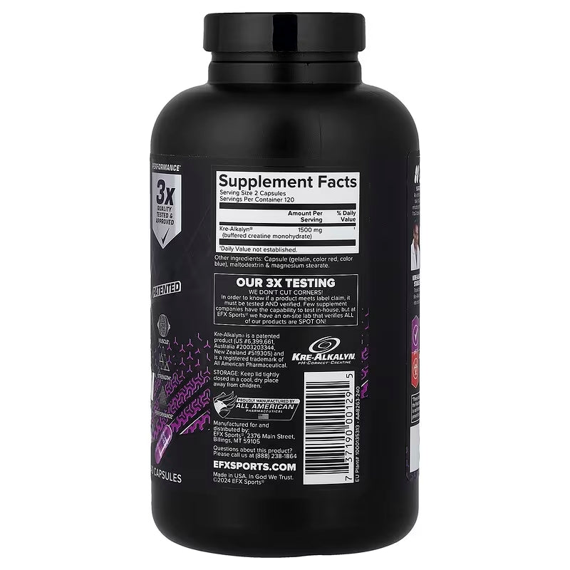 EFX Sports Kre-Alkalyn Creatine Hardcore 240 Capsules