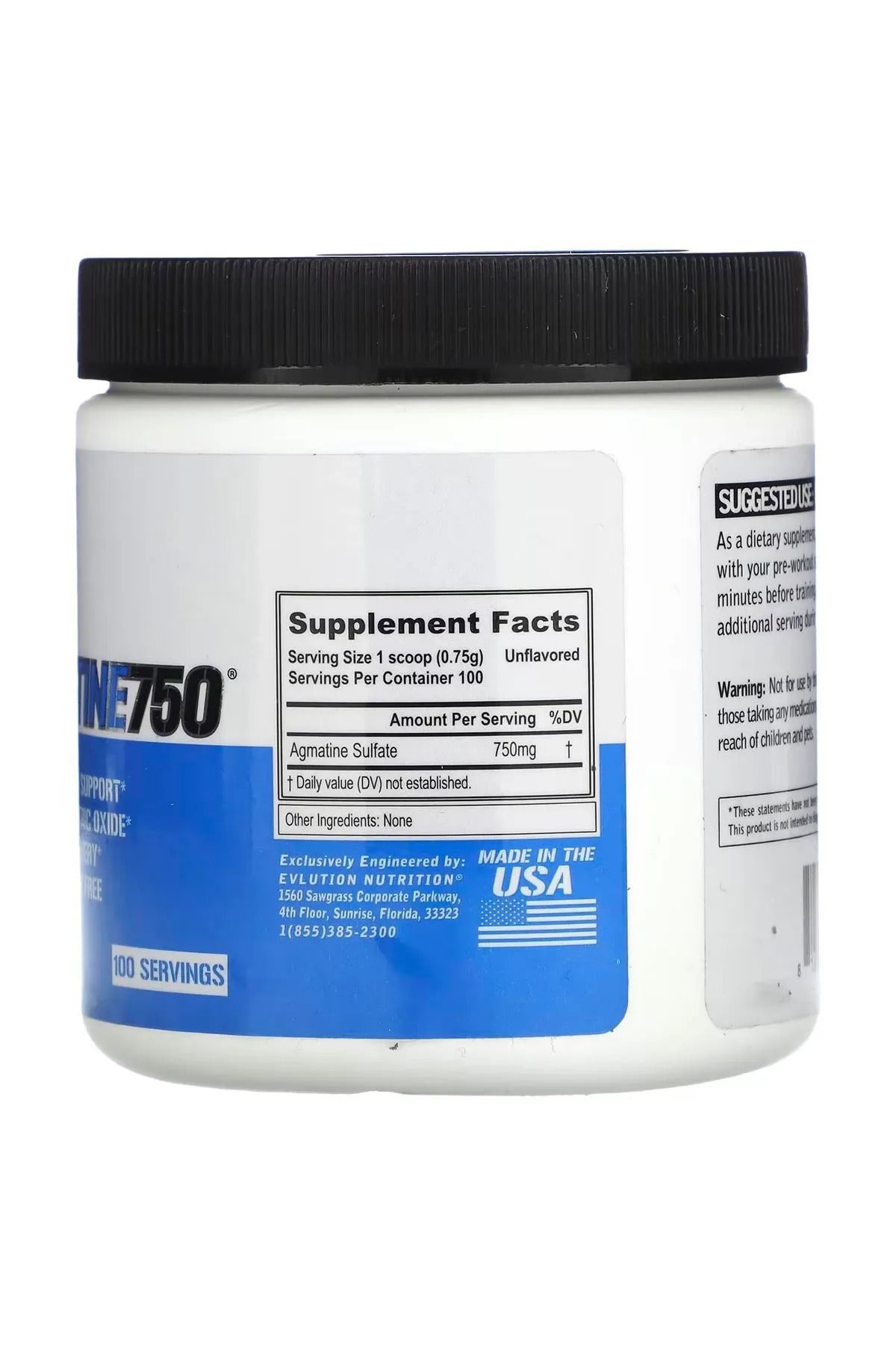 EVLution Nutrition Agmatine Nitric Oxide 750 Mg 100 Servis - Görsel 3