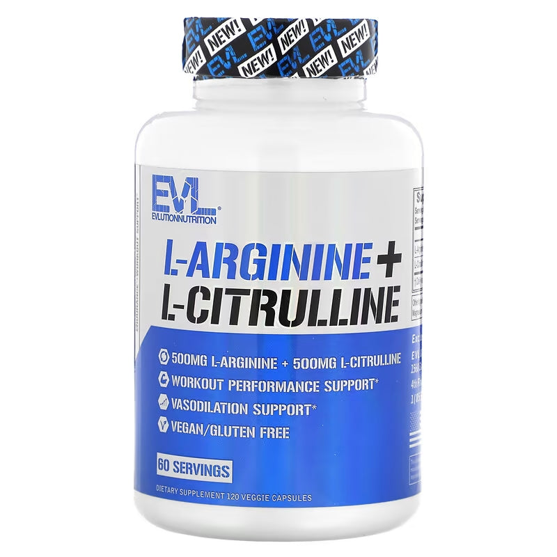 EVLution Nutrition L-Arginine + L-Citrulline Nitrix Oxide 120 Veggie Caps - Görsel 2
