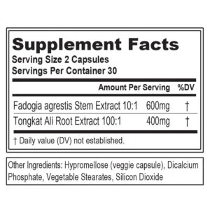 EVLution Nutrition Tongkat Ali + Fadogia Agrestis 1000 mg 60 Caps - Görsel 3