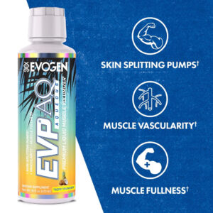 Evogen EVP-AQ Liquid Glycerol Muscle Volumizer PreWorkout for Pumps Vascularity Hydration 473 ml