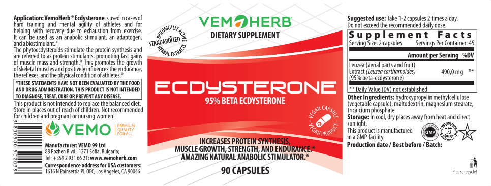 VEMOHERB Ecdysterone 90 Caps. - Görsel 2