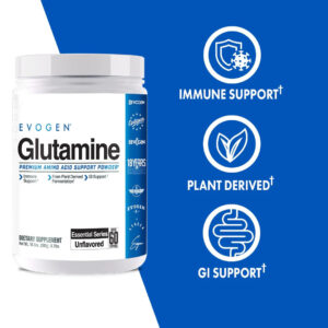 Evogen Nutrition Glutamine Recovery Amino Acid Supports Muscle Recovery 300 g