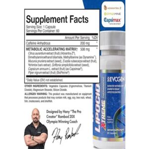 Evogen Lipocide Xtreme Fat Burner Yohimbine 60 Kapsül - Görsel 2