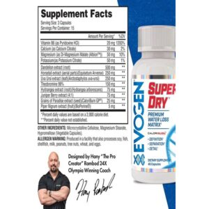 Evogen Super Dry Premium Water Control Matrix Fat Burner 45 Kapsül - Görsel 2