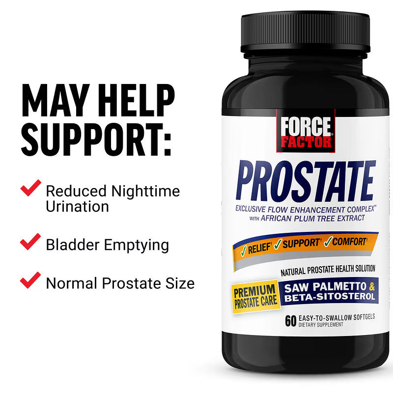 Force Factor Natural Prostate Men’s Health Saw Palmetto Solution 60 Easy-To-Swallow Softgels
