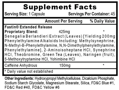 Hitech Fastin®-XR with Senegalia Yohimbine+Green Tea Appetite control weight loss 45 KAPSÜL - Görsel 2