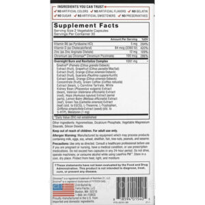Force Factor Nighttime Fat Burner Leanfire Pm 60 Vegetable Capsules - Görsel 2