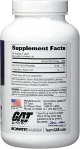 GAT L-arginine Arjinin 180 tablets - Görsel 2