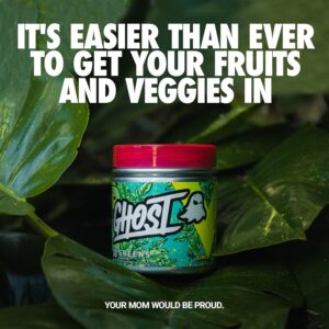 GHOST Greens Spirulina, & Chlorella, Prebiotics, 10 Billion CFU Probiotic & Digestive Enzymes 330 Gr - Görsel 2