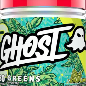 GHOST Greens Spirulina, & Chlorella, Prebiotics, 10 Billion CFU Probiotic & Digestive Enzymes 330 Gr