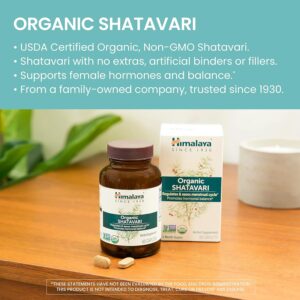 Himalaya Organic Shatavari Hormone Balance Menstrual Cramp Menopause Support 1300 mg, 60 Caplets - Görsel 2