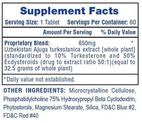 Hitech Uzbek Turkesteron + Ecdysterone 650 60 Tablet - Görsel 3