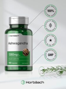 Horbaach Ashwagandha Supplement | 180 Capsules | for Women and Men | Herbal Root Extract - Görsel 2