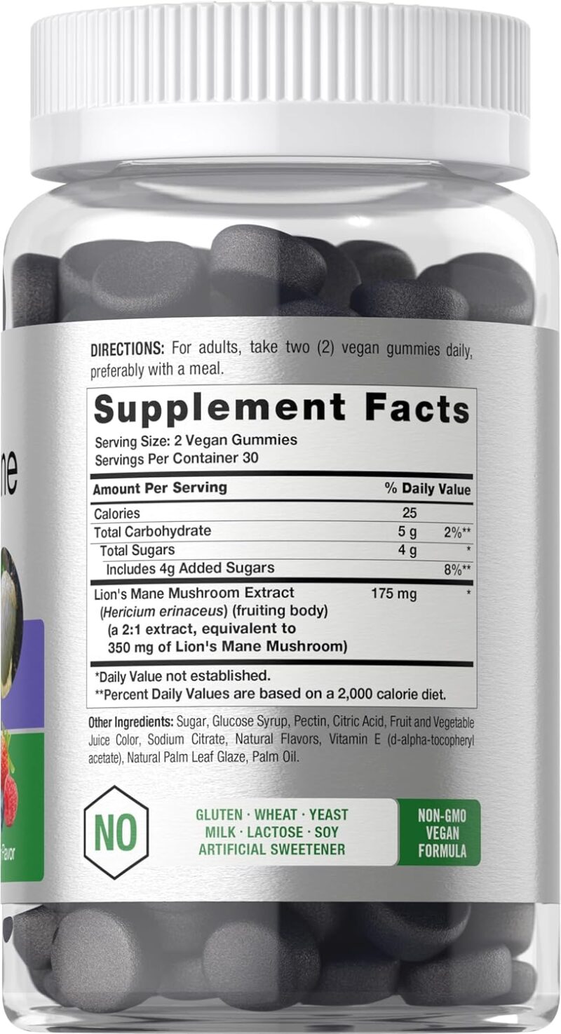 Horbäach Lion's Mane Aslan yelesi 60 Gummies - Görsel 3
