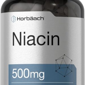 Horbäach Niacin with Flushing Vitamin B3 500mg 100 Caps