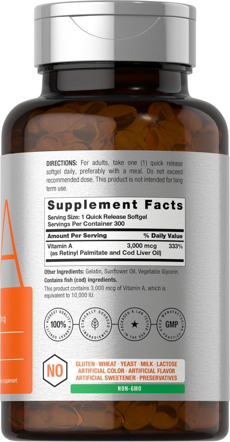Horbäach Vitamin A 10000 IU 300 Softgels - Görsel 2
