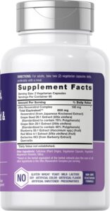 Horbäach Resveratrol Berberine Grape Seed & Quercetin | with Blueberry & Red Wine Extract | 120 Capsules - Görsel 2