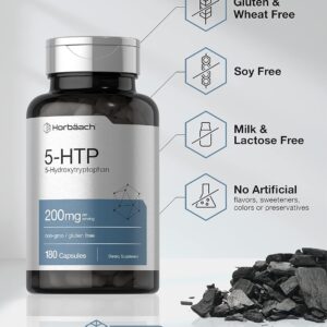 Horbäach 5-HTP Hydroxytryptophan Griffonia Simplicifolia 200mg 180 Caps