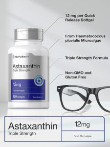 Horbäach Astaxanthin Triple Strength Eyes Skin Health 12mg 120 Softgels - Görsel 2