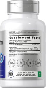 Horbäach Astaxanthin Triple Strength Eyes Skin Health 12mg 120 Softgels - Görsel 3