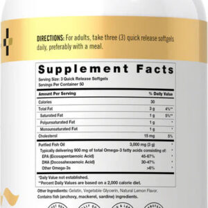 Horbaach Fish Oil Omega 3 Epa Dha 3000mg per serving | 150 Softgels