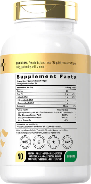 Horbaach Fish Oil Omega 3 Epa Dha 3000mg per serving | 150 Softgels - Görsel 2