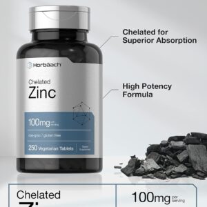 Horbäach Chelated Zinc Çinko 100mg 250 Tablet