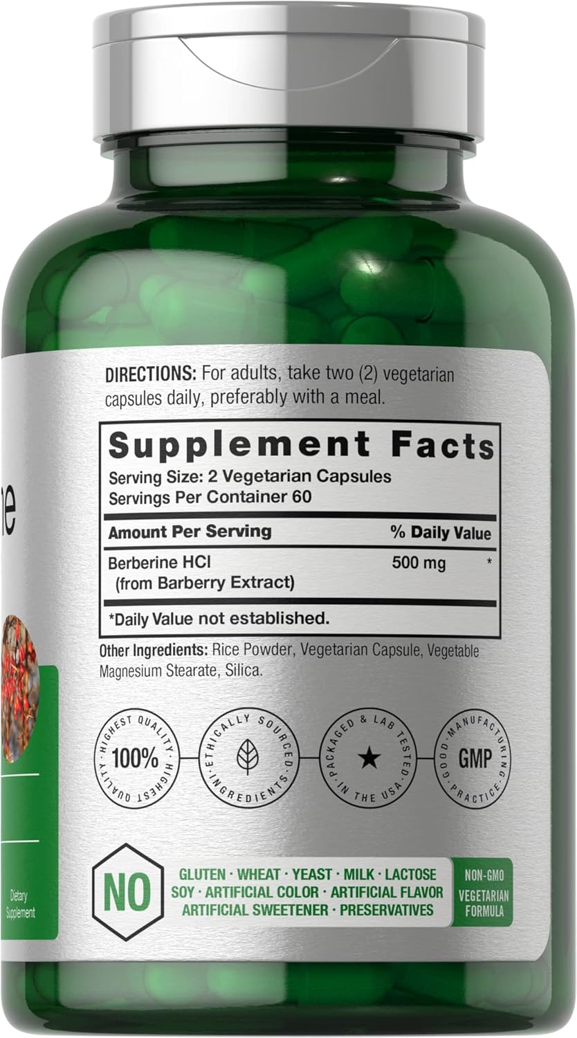 Horbaach Berberine HCL Barberry Extract 500mg 120 Caps - Görsel 4