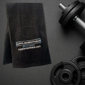 Supplementhane Fitnes Pamuklu Sporcu Havlusu Siyah