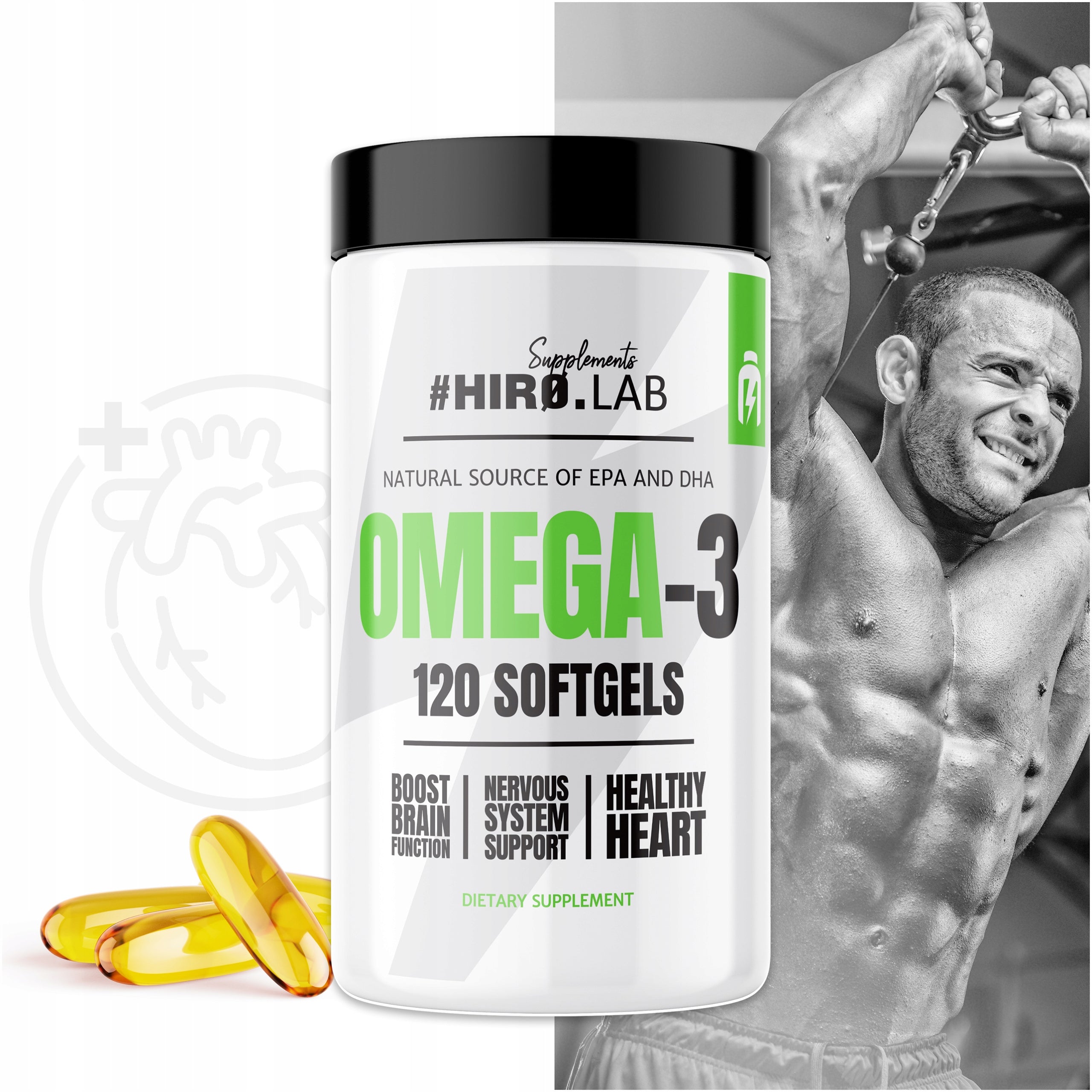 Hero Lab Omega 3 Fish Oil Balık yağı 65% EPA + DHA 120 Caps