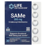 Life Extension SAMe S-Adenosyl-Methionine Brain & Cognitive Bone Joint & Cartilage 200 mg 30 Vegetarian Tablets