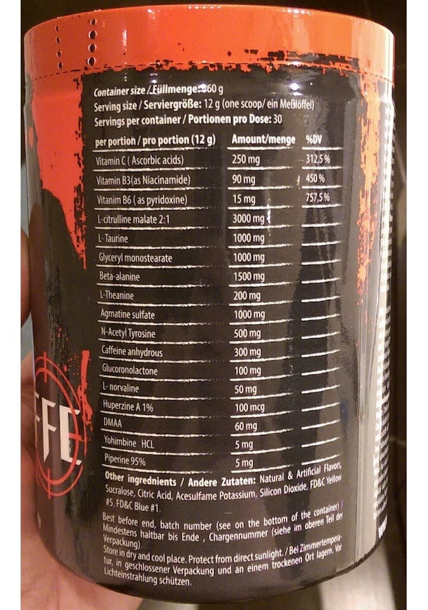 Wunderwaffe II vers. Agmantine Sulfate Yohimbine Dmaa PreWorkout - Görsel 2