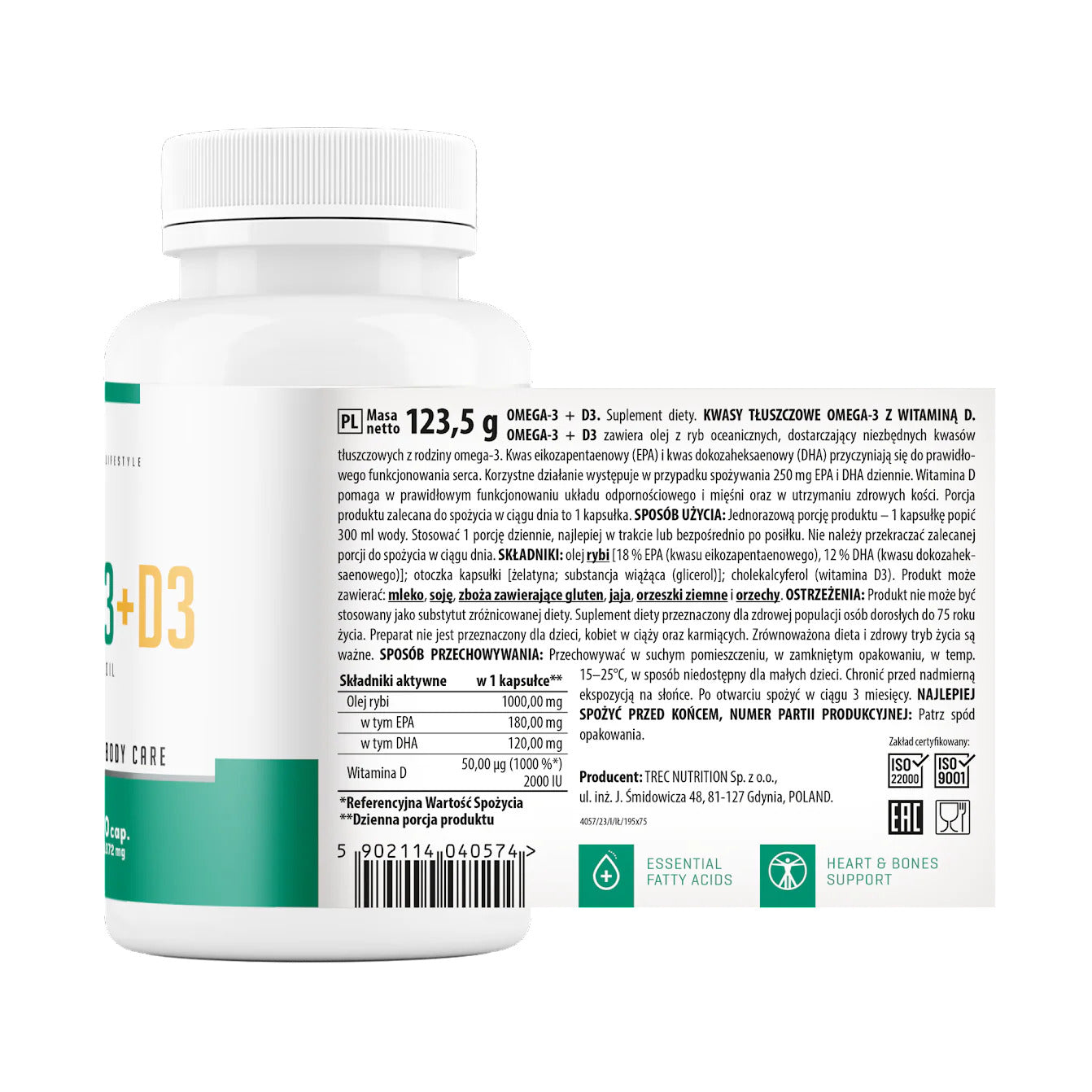 Trec Omega 3 + D3 Vitamin 2000 UI 90 CAPS