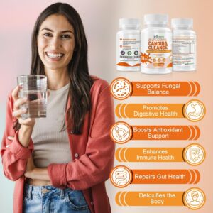 inGreens Candida Cleanse Detox for Women & Men Probiotics Digestive 60 Softgels - Görsel 4