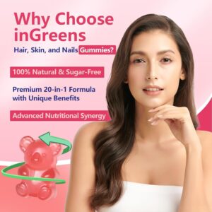 Ingreens 20-in-1 Hair Skin and Nails 90 Gummies - Görsel 2