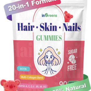 Ingreens 20-in-1 Hair Skin and Nails 90 Gummies
