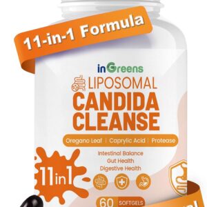 inGreens Candida Cleanse Detox for Women & Men Probiotics Digestive 60 Softgels