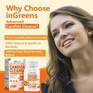 inGreens Candida Cleanse Detox for Women & Men Probiotics Digestive 60 Softgels - Görsel 2